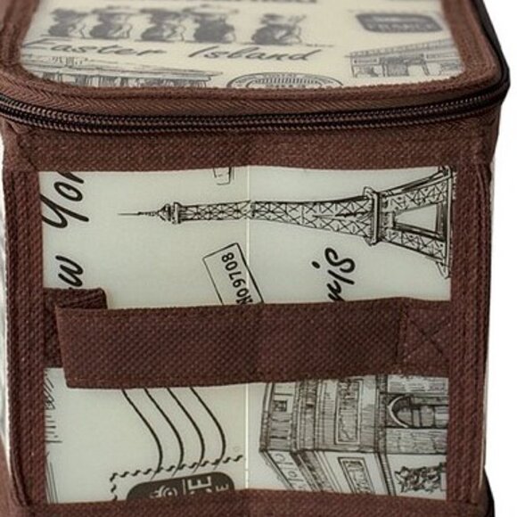 🎄5/$25 Storage box Brown Small Cities Zippered Storage Box - Picture 6 of 6
